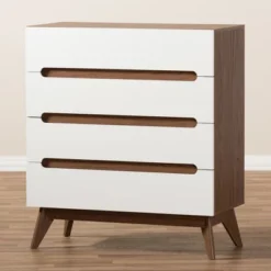 Calypso Mid-Century Modern Wood 4 Drawer Storage Chest Brown - Baxton Studio -Baxton Studio GUEST aaee045f fe8d 4724 b055 1bb0d56b308f