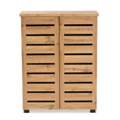 Adalwin Wood 2 Door Cabinet Oak Brown - Baxton Studio