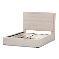Queen Taylor Modern And Contemporary Fabric Upholstered Gas Lift Platform Bed Light Beige - Baxton Studio 13 Queen Taylor Modern And Contemporary Fabric Upholstered Gas Lift Platform Bed Light Beige - Baxton Studio -Baxton Studio GUEST ab38c2fc 4a51 48b0 8072 a63cf49d320d