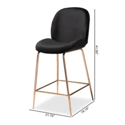 2pc Lander Velvet Fabric Upholstered Metal Counter Stool Set - Baxton Studio -Baxton Studio GUEST ab9102e6 9d42 4400 a956 799e91859a57