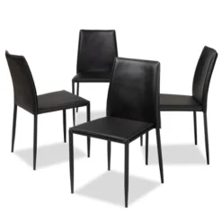 Set Of 4 Pascha Modern And Contemporary Faux Leather Upholstered Dining Chairs - Baxton Studio 12 Set Of 4 Pascha Modern And Contemporary Faux Leather Upholstered Dining Chairs - Baxton Studio -Baxton Studio GUEST aba39441 c601 4fc8 bda2 e5e33a18a1fd