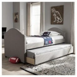 Twin Alessia Modern And Contemporary Fabric Upholstered Daybed With Guest Trundle Bed - Baxton Studio 11 Twin Alessia Modern And Contemporary Fabric Upholstered Daybed With Guest Trundle Bed - Baxton Studio -Baxton Studio GUEST abee7f84 acc1 4d92 ab00 b786ca16f3a7