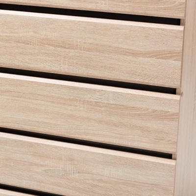 Mirren Light Oak 5 Drawer Chest Brown/Dark Gray - Baxton Studio 8 Mirren Light Oak 5 Drawer Chest Brown/Dark Gray - Baxton Studio - Image 6