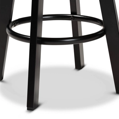 3pc Metal And Maritta Wood Height Adjustable Bar Pub Dining Set Walnut/Black - Baxton Studio 7 3pc Metal And Maritta Wood Height Adjustable Bar Pub Dining Set Walnut/Black - Baxton Studio - Image 5