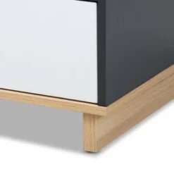 Reed 2 Drawer Wood TV Stand For TVs Up To 75" White/Oak - Baxton Studio -Baxton Studio GUEST accb58c1 f9f9 46af a93c 819ade9f1fcf