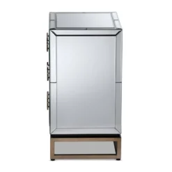 Laken 3 Drawers Mirrored Nightstand - Baxton Studio -Baxton Studio GUEST acd3638a ffa2 42f2 b034 c2b44d9c46f6