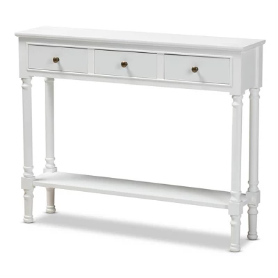 3 Drawer Calvin Wood Entryway Console Table - Baxton Studio 11 3 Drawer Calvin Wood Entryway Console Table - Baxton Studio - Image 9