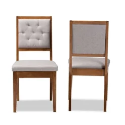 2pc Gideon Wood Dining Chair Set - Baxton Studio