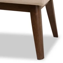 Elia Mid Century Modern Walnut Wood Fabric Button Tufted Bench - Baxton Studio -Baxton Studio GUEST ad2a74b7 e816 4be1 b67e 271dc5100328