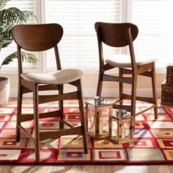 2pc Katya Fabric Upholstered And Wood Counter Height Barstool Set - Baxton Studio 15 2pc Katya Fabric Upholstered And Wood Counter Height Barstool Set - Baxton Studio -Baxton Studio GUEST ae6a71e6 7ee3 4cd4 9bf0 ebcb5625dda1
