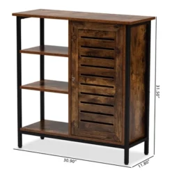 Wayland Rustic Wood And Metal 1 Door Shoe Storage Cabinet Brown/Black - Baxton Studio -Baxton Studio GUEST ae820f5e e713 4b34 acf9 0593f79c35fa