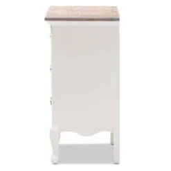 Capucine Two-Tone Natural Whitewashed Oak Finished Wood 3 Drawer Nightstand White - Baxton Studio -Baxton Studio GUEST aec3140e 38e2 499c 8921 9bedbd4cbd14
