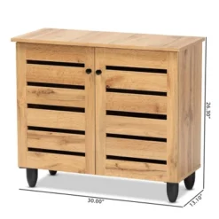 Gisela Wood 2 Door Cabinet Oak Brown/Black - Baxton Studio -Baxton Studio GUEST af8f8c89 dccd 4bfe 8069 1ec584f443e9