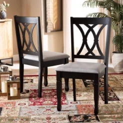 2pc Reneau Upholstered Wood Dining Chair Set - Baxton Studio -Baxton Studio GUEST afc30a8e 71a3 4a2b 8bf7 cbe8f6245abe