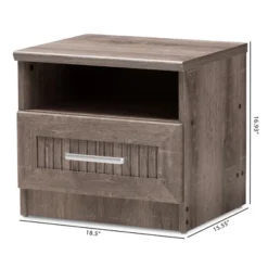 Gallia Modern And Contemporary Oak Finished 1 Drawer Nightstand Brown - Baxton Studio -Baxton Studio GUEST b001b592 30a8 4469 8327 9a8a56771a5a