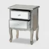 Leonie Wood And Mirrored Glass 2 Drawer Nightstand Silver - Baxton Studio 2 Leonie Wood And Mirrored Glass 2 Drawer Nightstand Silver - Baxton Studio -Baxton Studio GUEST b091e360 3d1e 46c1 a052 4069307e4692