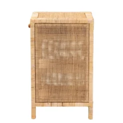 Bella Mahogany Wood And Natural Rattan 1 Drawer Nightstand Natural Brown - Baxton Studio -Baxton Studio GUEST b1edb00a 673e 498a a7ef e00cd38c5999