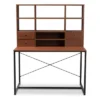 Edwin Rustic Industrial Style Wood And Metal 2 In 1 Bookcase Writing Desk Brown/Black - Baxton Studio -Baxton Studio GUEST b25d3b91 00fc 432d 9406 10ab7344c733