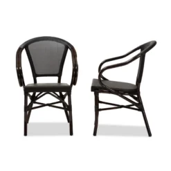 Set Of 2 Artus Indoor And Outdoor Stackable Bistro Dining Chairs - Baxton Studio