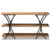 Terrell Wood And Metal Console Table Brown - Baxton Studio -Baxton Studio GUEST b26f20b7 ba3c 4edd 81b4 7fcd4d440fbf