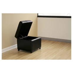 Full Leather Storage Cube Ottoman Black - Baxton Studio -Baxton Studio GUEST b27e35d1 cd8d 45cc bedb e8759ba028e9