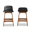 2pc Darrin Faux Leather And Wood Counter Height Barstools Black/Walnut/Brown - Baxton Studio -Baxton Studio GUEST b29d46f5 4439 4a3b 80d9 04dc69f63029