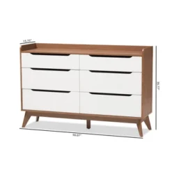 Brighton Mid-Century Modern Wood 6 Drawer Storage Dresser Brown - Baxton Studio -Baxton Studio GUEST b2be5bd2 e4eb 4e32 ba9a 697cf8b89e9d
