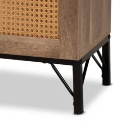 Veanna Bohemian Natural Wood And Metal 2 Door Synthetic Rattan TV Stand For TVs Up To 40" Brown/Black - Baxton Studio 15 Veanna Bohemian Natural Wood And Metal 2 Door Synthetic Rattan TV Stand For TVs Up To 40" Brown/Black - Baxton Studio -Baxton Studio GUEST b2c72c72 e628 4763 be11 ef5e70dba881