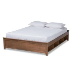 Anders Wood Platform Storage Bed Frame With Built-In Shelves Ash Walnut - Baxton Studio -Baxton Studio GUEST b2f1fc5e 6825 4bb7 b44d b85391e2eb60