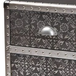 Cosette Metal Floral Accent Cabinet Silver - Baxton Studio -Baxton Studio GUEST b3365b99 2cbe 4ef9 95cf 9c299cca48f6
