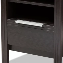 Hamish Modern And Contemporary Finished 1 Drawer Nightstand Dark Brown - Baxton Studio -Baxton Studio GUEST b3686ba6 b283 4285 a90c d5d4d4db4524