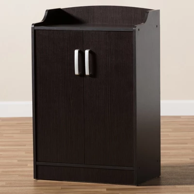 Verdell Modern And Contemporary Finished Shoe Cabinet Dark Brown - Baxton Studio 10 Verdell Modern And Contemporary Finished Shoe Cabinet Dark Brown - Baxton Studio - Image 8