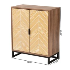 Josephine Two-Tone Wood And Metal 2 Door Storage Cabinet Walnut Brown/White/Black - Baxton Studio -Baxton Studio GUEST b392fb02 6ce3 4551 bc5f 68785ac1bd46