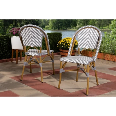 Set Of 2 Celie Indoor And Outdoor Stackable Bistro Dining Chairs - Baxton Studio 6 Set Of 2 Celie Indoor And Outdoor Stackable Bistro Dining Chairs - Baxton Studio - Image 4