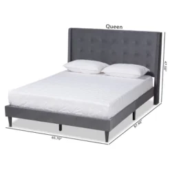 Gothard Velvet Fabric Upholstered And Wood Platform Bed - Baxton Studio 15 Gothard Velvet Fabric Upholstered And Wood Platform Bed - Baxton Studio -Baxton Studio GUEST b4250544 6a83 4504 b6c2 92dc5b39d8a2