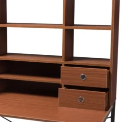 Edwin Rustic Industrial Style Wood And Metal 2 In 1 Bookcase Writing Desk Brown/Black - Baxton Studio 9 Edwin Rustic Industrial Style Wood And Metal 2 In 1 Bookcase Writing Desk Brown/Black - Baxton Studio -Baxton Studio GUEST b438c956 bcd2 4efb 9ee3 8f881208a256