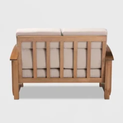 Charlotte Fabric Upholstered Wood 2 Seater Loveseat Taupe/Brown - Baxton Studio -Baxton Studio GUEST b452b4f1 4635 477d bf03 e4293bd96506