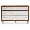 Harlow Mid-Century Modern Scandinavian Style Wood 6 Drawer Storage Dresser White/Walnut - Baxton Studio 2 Harlow Mid-Century Modern Scandinavian Style Wood 6 Drawer Storage Dresser White/Walnut - Baxton Studio -Baxton Studio GUEST b46d68f6 e684 40ae 881e c4f8c237b444