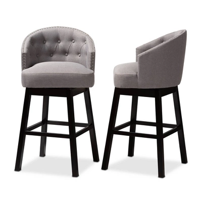 Set Of 2 Theron Swivel Barstools - Baxton Studio 8 Set Of 2 Theron Swivel Barstools - Baxton Studio - Image 6
