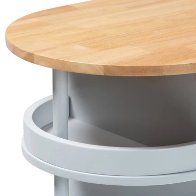 Donnie Wood Kitchen Storage Cart Light Gray/Natural - Baxton Studio 11 Donnie Wood Kitchen Storage Cart Light Gray/Natural - Baxton Studio - Image 9