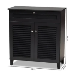 Shelf Wood Shoe Storage Cabinet With Drawer Coolidge Finished Dark Gray - Baxton Studio -Baxton Studio GUEST b53e4e76 83e6 40bd 98b7 e5d427fc5ebd