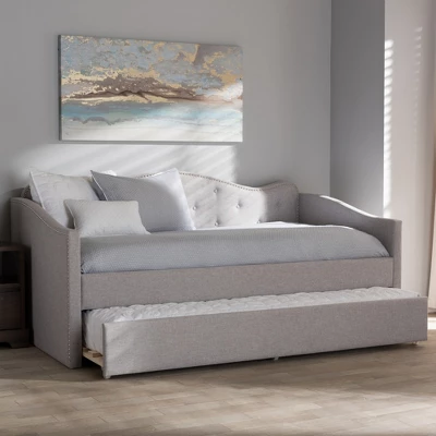 Twin Kaija Modern And Contemporary Fabric Daybed With Trundle Gray - Baxton Studio 10 Twin Kaija Modern And Contemporary Fabric Daybed With Trundle Gray - Baxton Studio - Image 8