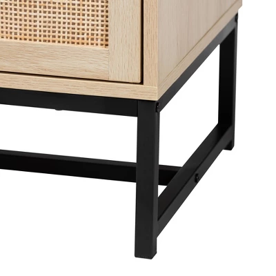Caterina Wood And Natural Rattan 2 Door Storage Cabinet Natural Brown/Black - Baxton Studio 8 Caterina Wood And Natural Rattan 2 Door Storage Cabinet Natural Brown/Black - Baxton Studio - Image 6