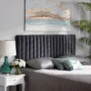Emile Velvet Fabric Upholstered And Wood Headboard - Baxton Studio -Baxton Studio GUEST b61aa068 757a 4404 82a3 d828fe8f6659