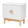 Kamana Two-Tone Wood And Metal 2 Door Storage Cabinet White/Gold/Oak Brown - Baxton Studio -Baxton Studio GUEST b6623c2d 92db 4996 9561 3d89c741cce5