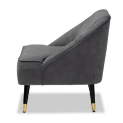 Ellard Velvet Fabric Upholstered Two-Tone Wood Accent Chair Gray/Dark Brown - Baxton Studio 16 Ellard Velvet Fabric Upholstered Two-Tone Wood Accent Chair Gray/Dark Brown - Baxton Studio -Baxton Studio GUEST b6a36f4f 04dc 43e4 85e7 08c5606e684f