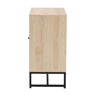 Caterina Wood And Natural Rattan 2 Door Storage Cabinet Natural Brown/Black - Baxton Studio 6 Caterina Wood And Natural Rattan 2 Door Storage Cabinet Natural Brown/Black - Baxton Studio - Image 4