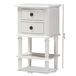 Audrey Finished 2 Drawer Nightstand White - Baxton Studio -Baxton Studio GUEST b6e42b7b c8a3 4f9d b129 94ae2b49e22e