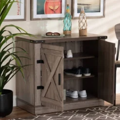 Wayne Farmhouse Wood 2 Doors Shoe Storage Cabinet Oak Brown - Baxton Studio 16 Wayne Farmhouse Wood 2 Doors Shoe Storage Cabinet Oak Brown - Baxton Studio -Baxton Studio GUEST b71a63e5 ad5d 47cc bcd9 8e9b090e853d