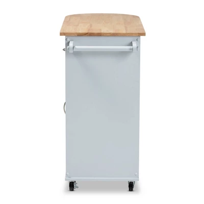 Donnie Wood Kitchen Storage Cart Light Gray/Natural - Baxton Studio 7 Donnie Wood Kitchen Storage Cart Light Gray/Natural - Baxton Studio - Image 5
